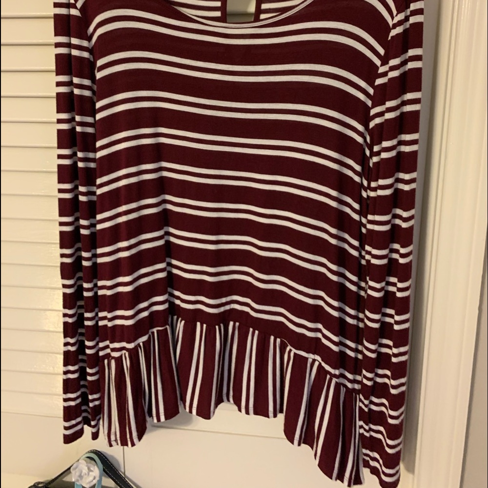 Burgundy Flowy Top